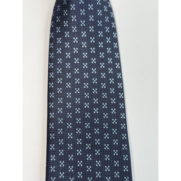 CHARLES TYRWHITT Men's 100% Silk Necktie Designer Blue with Light Blue Dots EUC - Picture 3 of 6